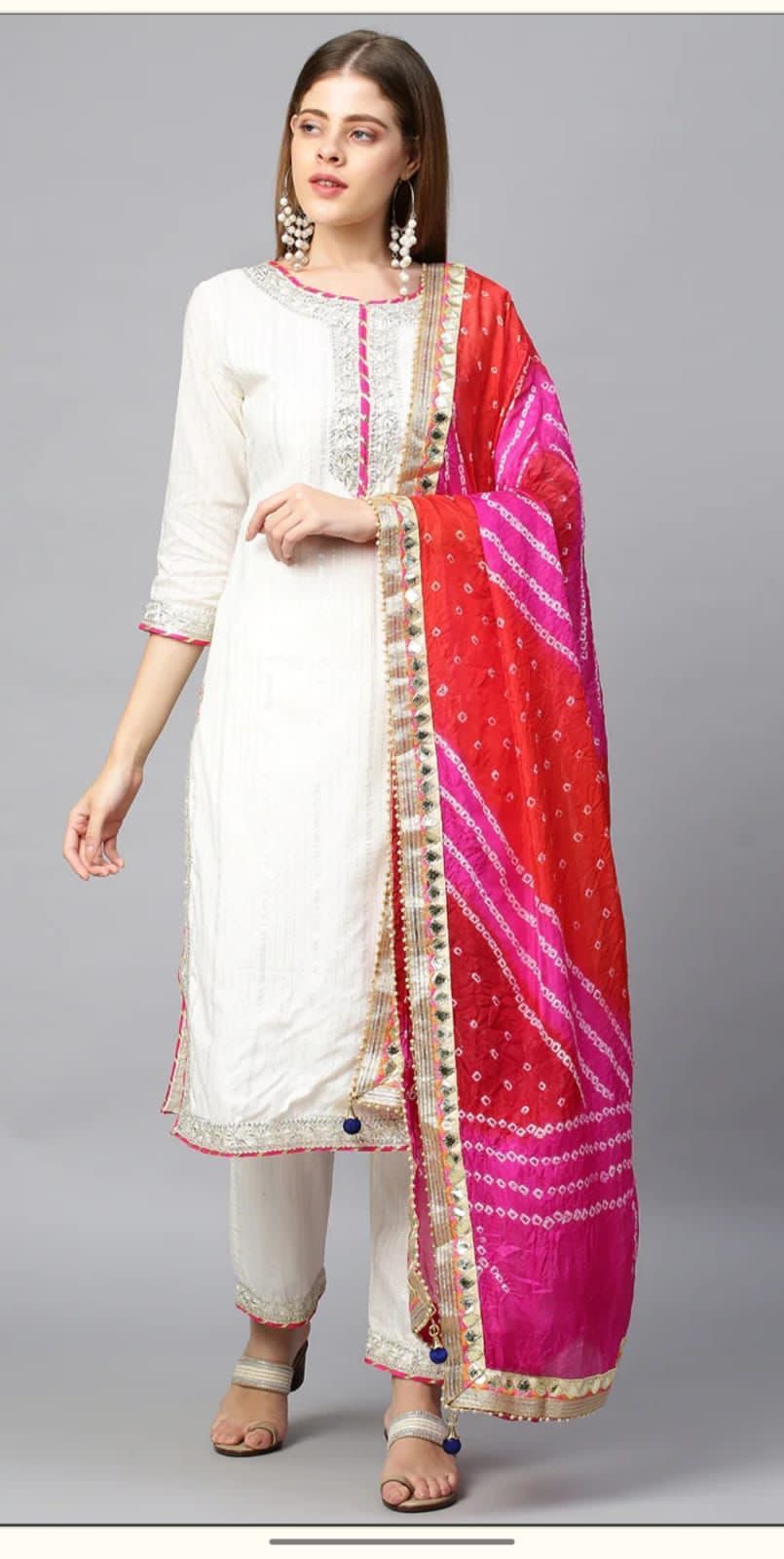 Women's Beautiful Rayon Lurex Kurta With Dupatta And Bottomwear