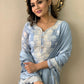 Muslin Embroidery Work Kurta Set With Dupatta