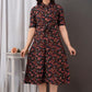 Beautiful Women's Red Style flowers Print Dress
