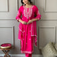 Beautiful kurta with heavy embroidery work with dupatta