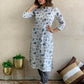 Beautiful Cotton Grey Colour Kurti With Pant