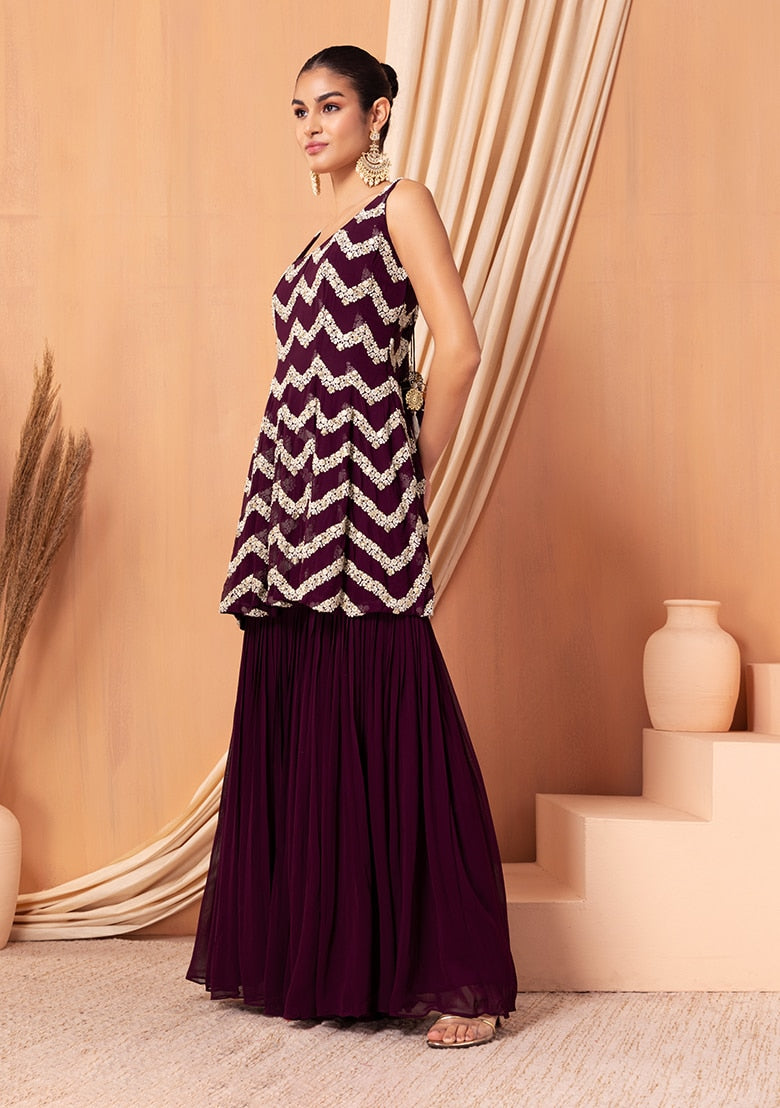 Georgette Fabric Embroidery Work Kurta Set