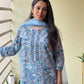 Women's Cotton Printed and Embroidery Work Kurta And Dupatta With Pant