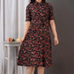 Beautiful Women's Red Style flowers Print Dress