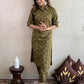 Women's Beautiful Brown Colour Cotton Kurta & Bottomwear