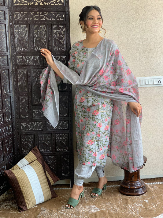 Latest Traditional Flower Print Bandhani Afgani kurta With Pant