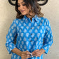 Beautiful Blue & White Cotton Printed Kurta Set