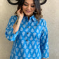 Beautiful Blue & White Cotton Printed Kurta Set