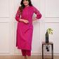 Embroidered Cotton Fabric  Fancy Kurta Set