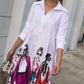 Printed White Western Dress Effortlessly Chic and Stylish