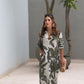 Effortless Elegance: Tropical-Inspired Maxi Shirt Dress
