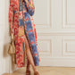 Vibrant Vintage Charm: Bold Botanical Maxi Dress