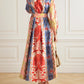 Vibrant Vintage Charm: Bold Botanical Maxi Dress