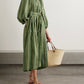 Effortless Chic: Striped Green Maxi Dress