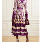Regal Charm: Purple Patterned Shirt Dress with Bold Elegance