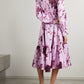 Elegant Lilac Floral Midi Dress – Graceful Blooms with a Feminine Touch