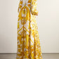 Golden Baroque Print Maxi Shirt Dress – Timeless Elegance in Motion
