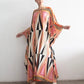 Elegant Geometric Print Kaftan Dress – A Statement of Style