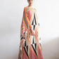 Elegant Geometric Print Kaftan Dress – A Statement of Style