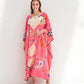 Vibrant Pink Artistic Kaftan – A Fusion of Elegance and Bold Design