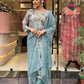Organza Embroidery Work Kurta Set With Dupatta