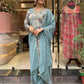 Organza Embroidery Work Kurta Set With Dupatta