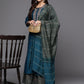 Rayon Slub Embroidery Kurta Set With Hand Dyed Dupatta