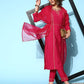 Viscose Rayon Fabric Embroidery Work Kurta Set