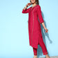 Viscose Rayon Fabric Embroidery Work Kurta Set