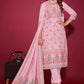 Floral Digital Print With Sequence Embroidered Baby Pink Kurta Set