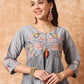 Viscose Rayon Embroidery Work Kurta Set With Dupatta