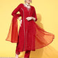 Viscose Rayon Fabric Embroidery Work Kurta Set