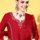 Viscose Rayon Fabric Embroidery Work Kurta Set
