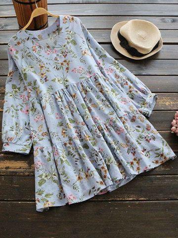 Floral Print V-Neck Tunic Top