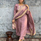 Viscose Chanderi Wine Embroidery Kurta Set With Dupatta