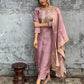 Viscose Chanderi Wine Embroidery Kurta Set With Dupatta