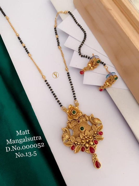 Fancy Matt Gold Women Mangalsutra Set