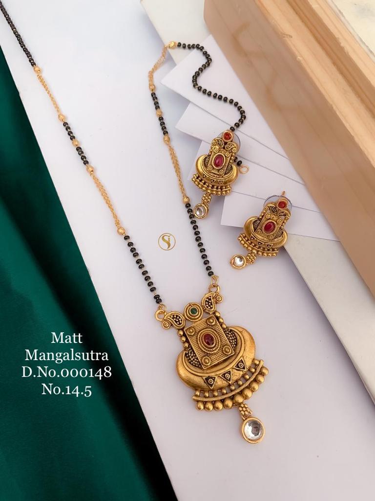 Fancy Matt Gold Women Mangalsutra Set