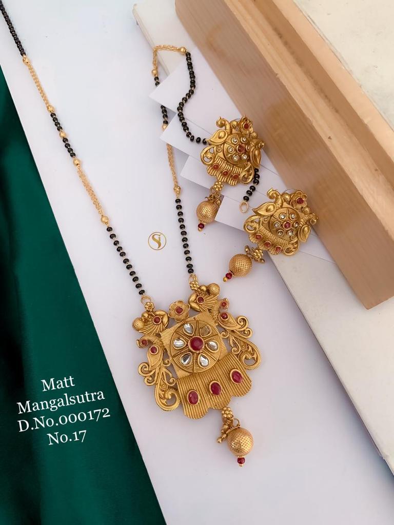 Fancy Matt Gold Women Mangalsutra Set