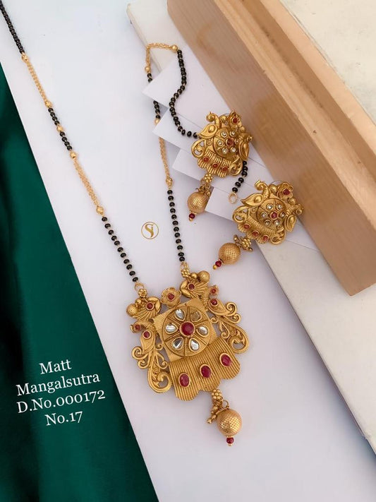 Fancy Matt Gold Women Mangalsutra Set