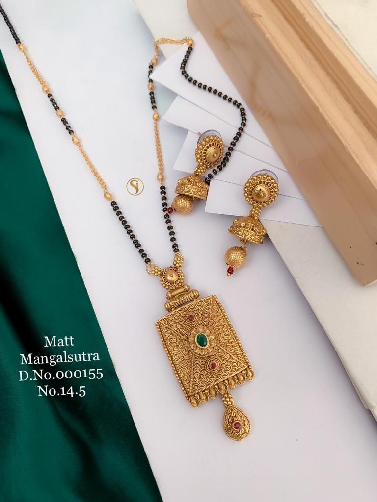 Fancy Matt Gold Women Mangalsutra Set