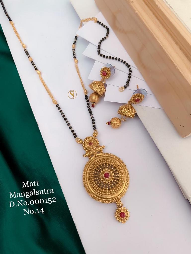Fancy Matt Gold Women Mangalsutra Set
