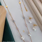 Gold-Plated & White Pearl Necklace Jewelry Set