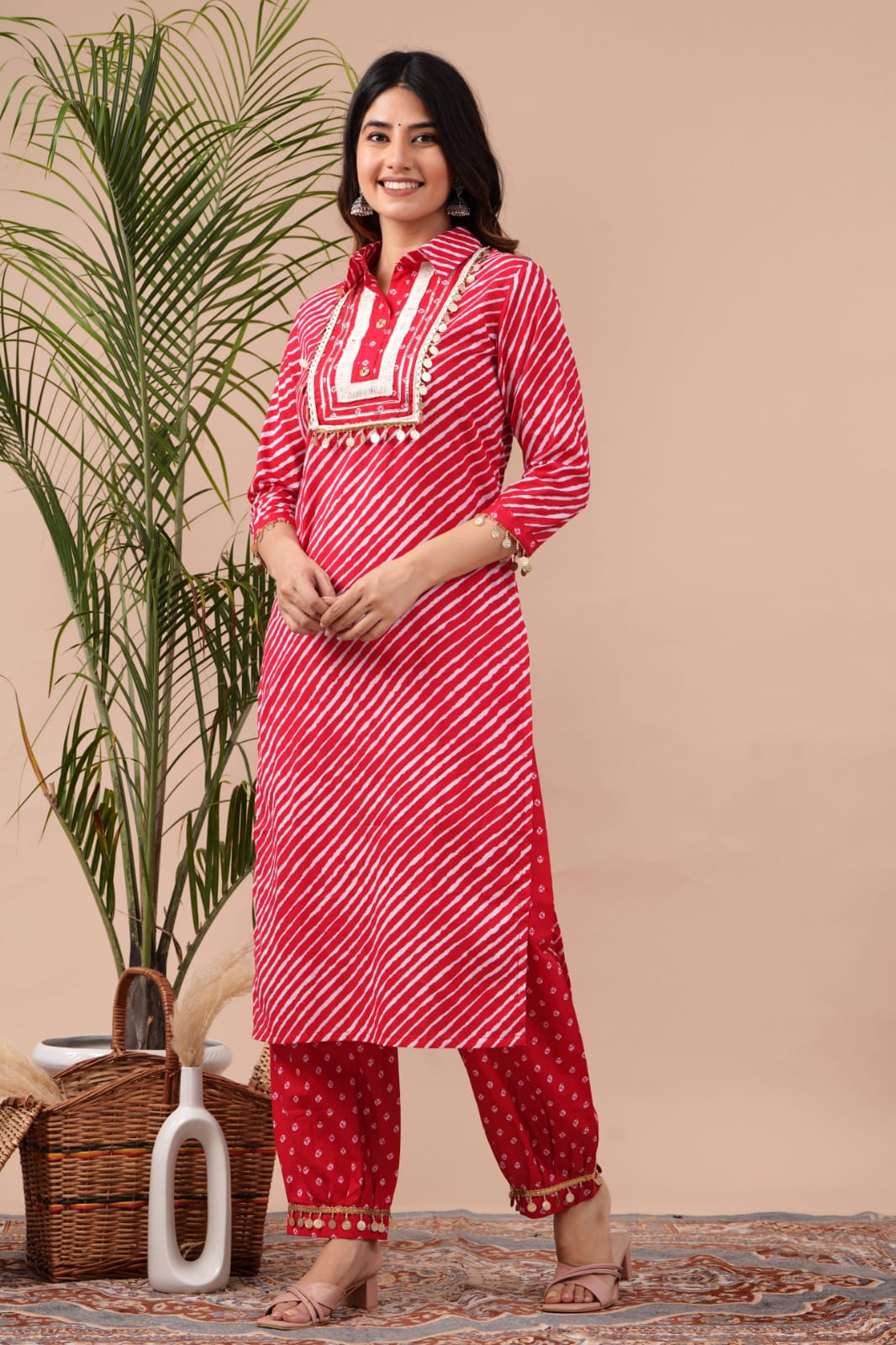 Cotton Afghan Style Kurta Pant Set