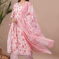 Floral Afghani Embroidery Suit With Dupatta Set