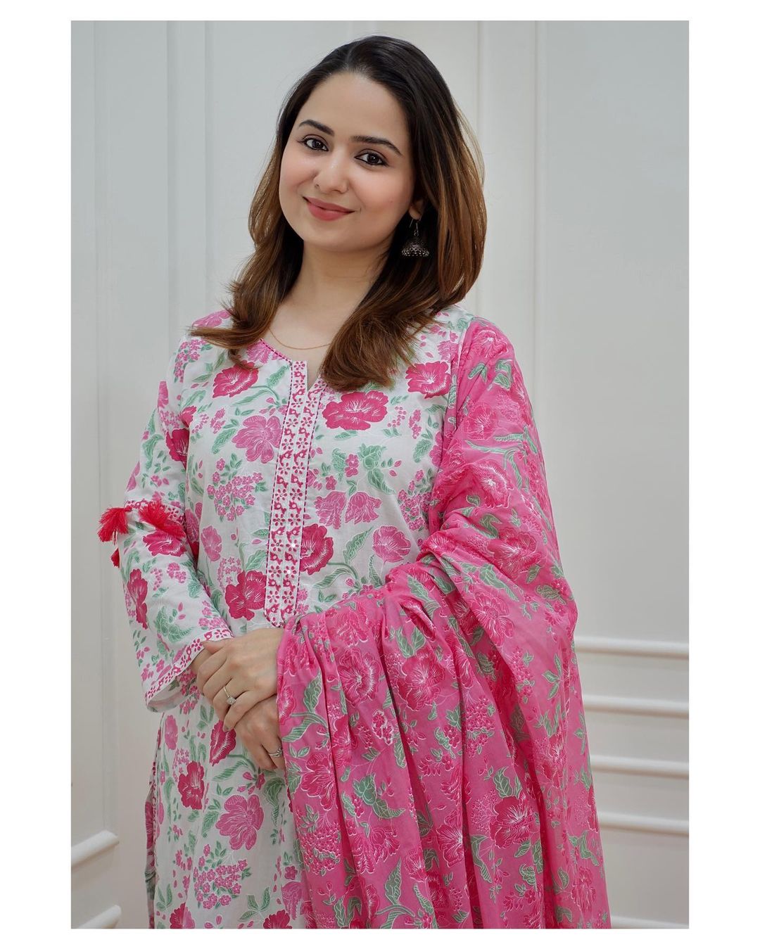 Women's Decorated With Beautiful Cotton Suit Prints Kurti Pant