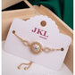 Rose Gold-Plated CZ Stone-Studded Handcrafted Bangle-Style Bracelet