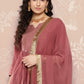 Viscose Chanderi Wine Embroidery Kurta Set With Dupatta Set