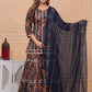 Women Gota pati Embroidered and Printed Cotton Sharara set