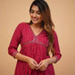 Rayon Mirror Embroidered Badhani Kurta Set